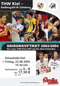 Am 22. August trifft der "neue THW" auf den schwedische Meister Redbergslids IK G�teborg.