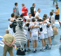 Jubel beim THW nach dem Sieg.