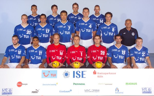 Hinten von links: Houlet, Spatz, Kienbaum, Mierzwa;Mitte von links: Hegemann, Burdet, Yoon, Dragunski (ausgeliehen an TUSEM Essen), Behren, Trainer Kljaic Vorne von links: Gunnarsson, Narcisse, Ramota, Ege, Boskailo, Fog, Sigurdsson