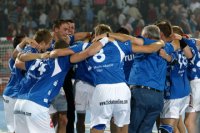 Gummersbach Jubel nach dem Schlusspfiff.