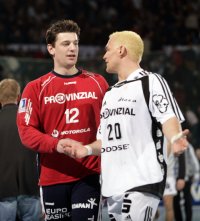 Nimmt Bundesliga-Abschied von der Ostseehalle: Jan Holpert  mit Christian Zeitz 