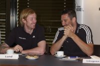 Hatten auch viel zu lachen: B�rge Lund und Stefan L�vgren