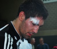 Trotz gen�hter Platzwunde noch sieben Treffer: Nikola Karabatic.