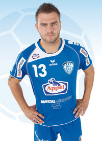 Christoph Theuerkauf kam vom SC Magdeburg und bildet mit Sebastian Prei� ein starkes Duo am Kreis.