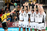 Andi Schmid kam zu f�nf Treffern. Erst mit dem Halbzeitpfiff  scheiterte der Schweizer erstmals - sein direkter Freiwurf prallte an den Pfosten.