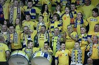 Die polnischen Fans wurden zwar im Verlaufe der Partie ruhiger, die gute Stimmung lie�en sie sich aber nicht vermiesen.