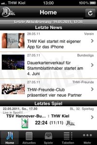 Die Hauptseite der App