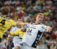 Die Einwechslung von Aron Palmarsson brachte dem THW entscheidende Vorteile am Ende der ersten Halbzeit.