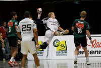 Rene Toft Hansen vertrat Kapit�n Marcus Ahlm hervorragend, erzielte sechs Treffer und holte einige Siebenmeter heraus.