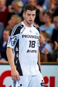 Erstes Tor f�r die Zebras: Neuzugang Niclas Ekberg.