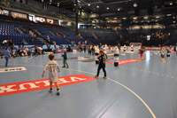 Vor dem Champions-League-Duell geh�rt das Parkett  45 Minuten lang den Kindern.