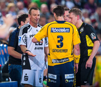 Christian Zeitz und Uwe Gensheimer lieferten sich einige hitzige Privatduelle.