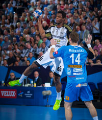 Wael Jallouz freute sich �ber viel Spielzeit und warf vier Tore.