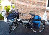 Das Lastenfahrrad im THW-Design.