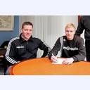 Aron Palmarsson and coach Alfred Gislason.