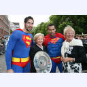 Nikola Karabatic, OB Angelika Volquartz, Stefan L�vgren und Stadtpr�sidentin Cathy Kietzer.