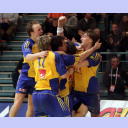 EM 2008: ESP-SWE: Jubel nach dem Siegtreffer von Jonas K�llman.