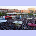 Die Fans auf dem Europaplatz.