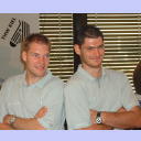 Pressekonferenz 2001: Andersson und Fritz.