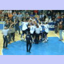 THW wird in Flensburg Meister: Jubel nach dem Abpfiff.