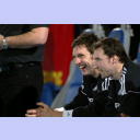 Karlsson und Kavtictnik auf der Bank.