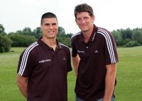 Die Neuzug�nge Milutin Dragicevic und Daniel Kubes.