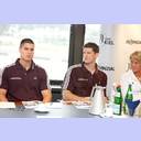 Saisoner�ffnungspressekonferenz 2010: Milutin Dragicevic, Daniel Kubes und Sabine Holdorf-Schust.
