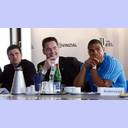 Press conference 2011: THW marketing manager Marcel Klein, THW head of board Klaus-Hinrich Vater and Daniel Narcisse.