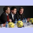 DHB-Pokal-Final-Four-Auslosung: Frank Bohmann (HBL), Holger Kaiser (Flensburg), Klaus Elwardt.