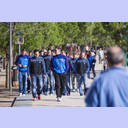 Spaziergang vor dem Spiel.