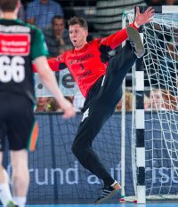 Niklas Landin Jacobsen in action.