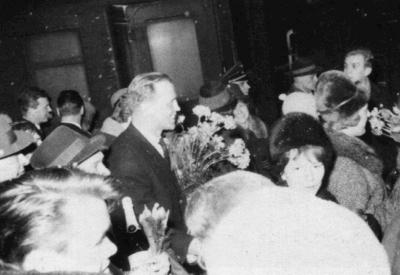 Empfang des Meister THW Kiel auf dem Bahnhof 1963